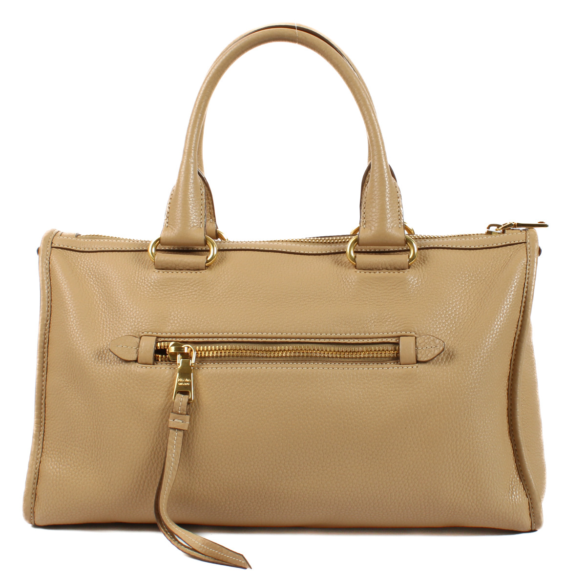 Prada Beige Calfskin Leather Bauletto Top Handle Bag