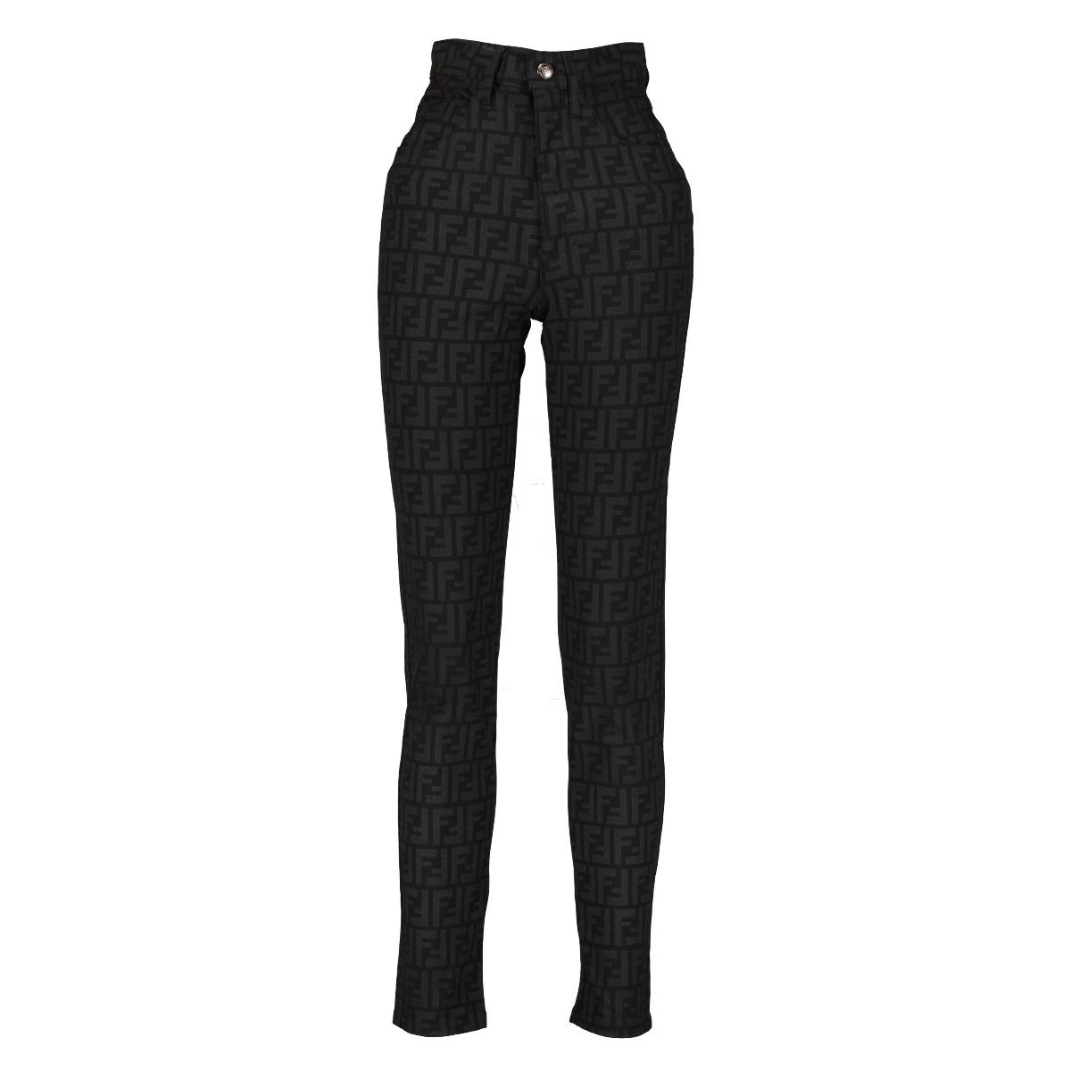 Fendi Black FF Monogram Trousers Size D36 Labellov Buy and Sell Authentic Luxury
