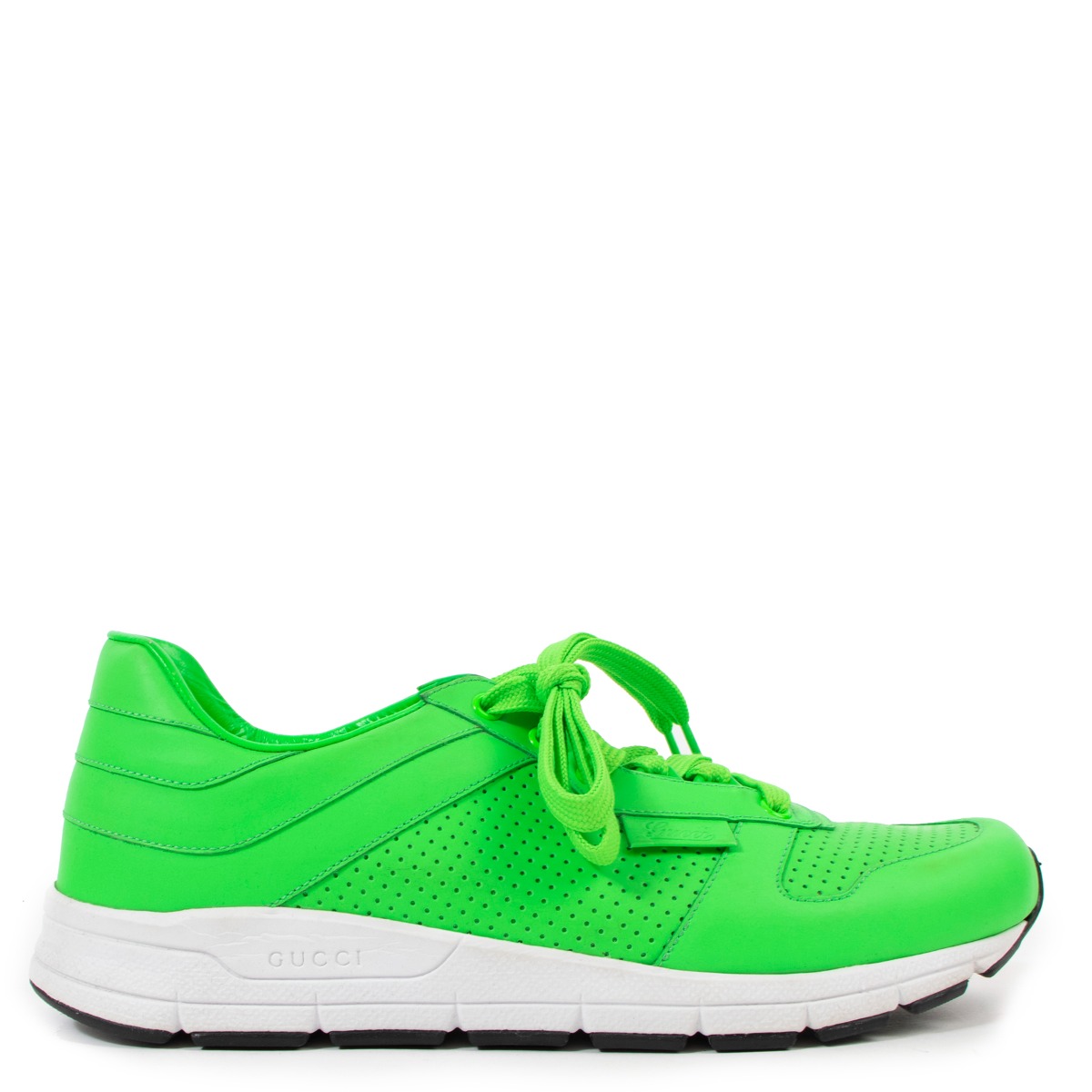 Gucci Neon Green Leather Sneakers - Size 43 ○ Labellov ○ Buy and Sell  Authentic Luxury
