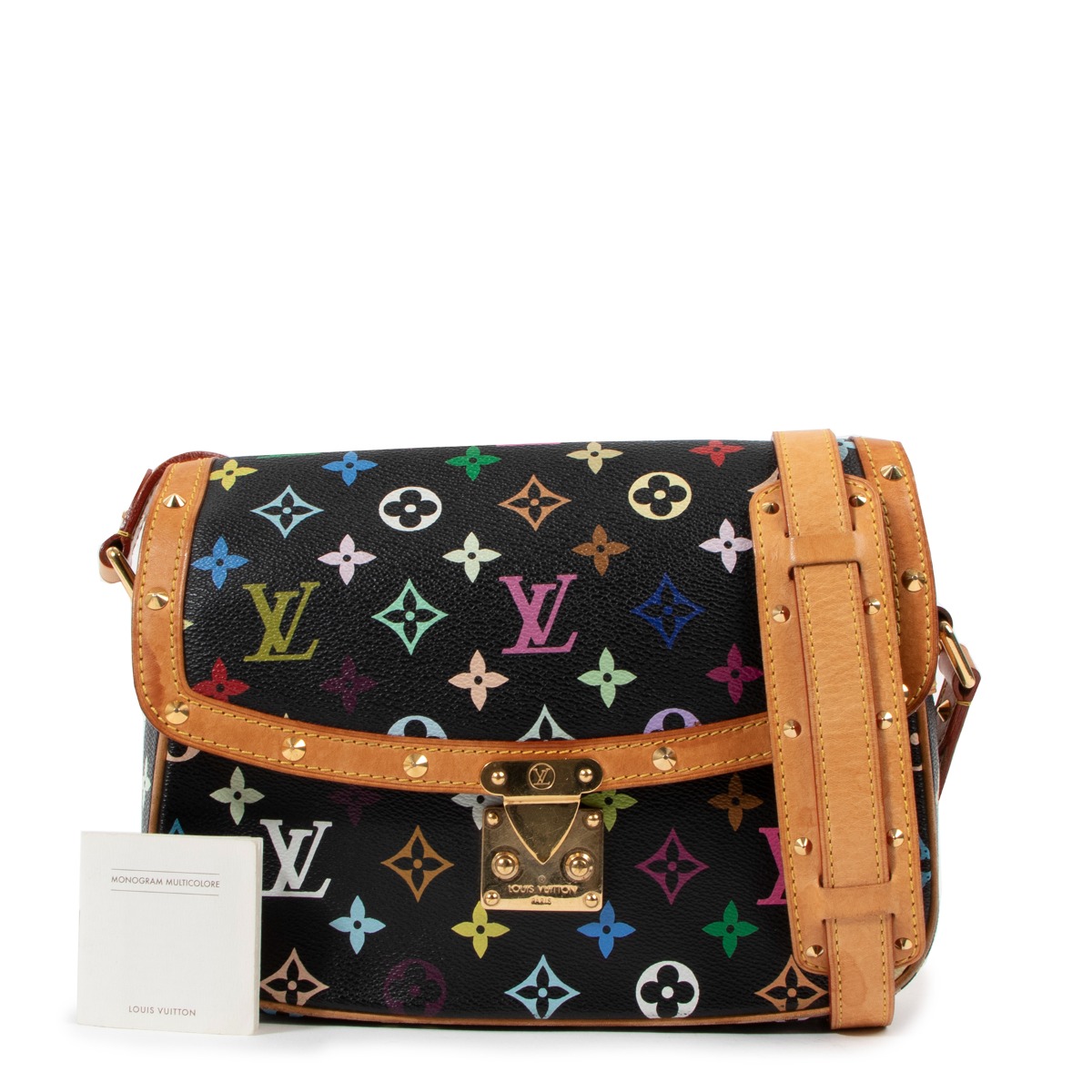 超可爱 Louis Vuitton Sologne Black Monogram Multicolore Takashi 小物