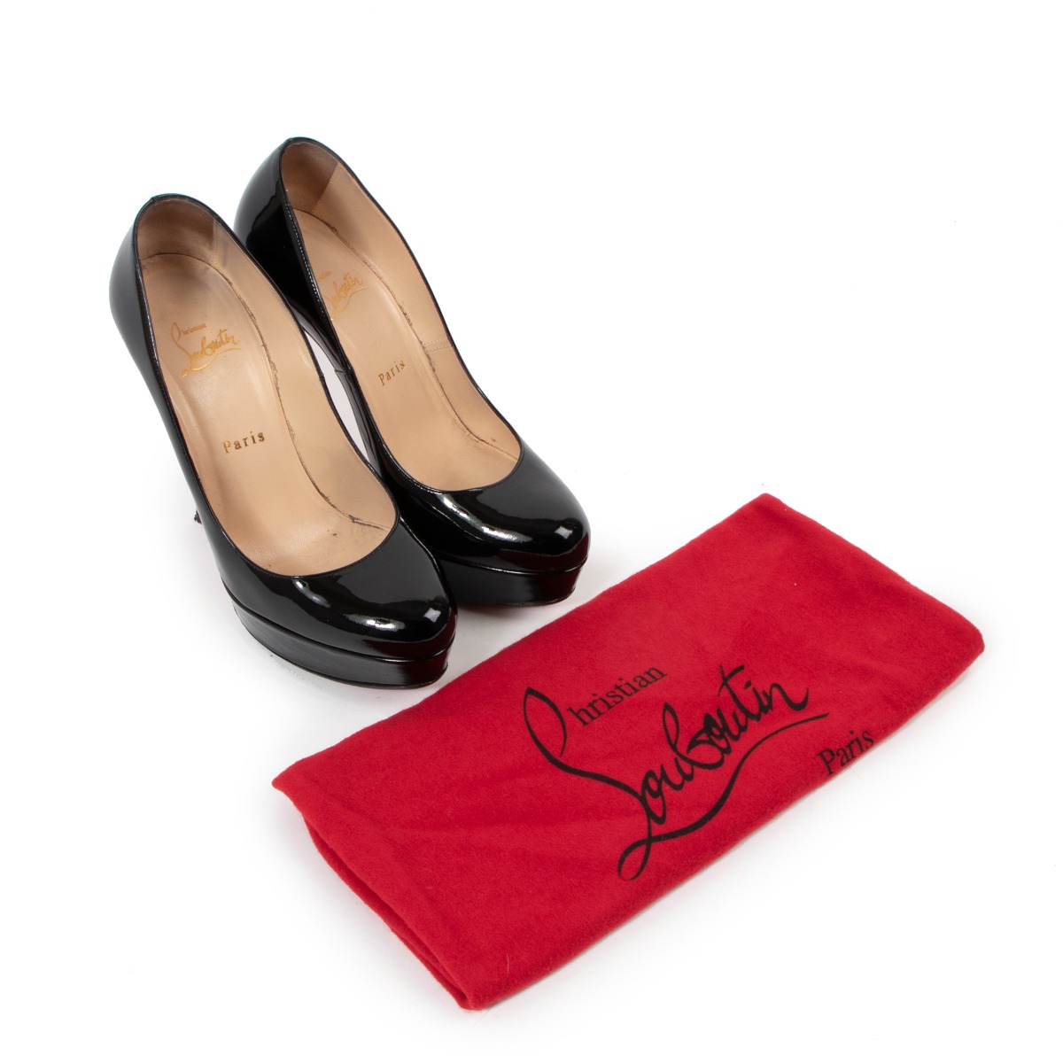 Christian Louboutin Black Patent Leather Bianca 140 Heels