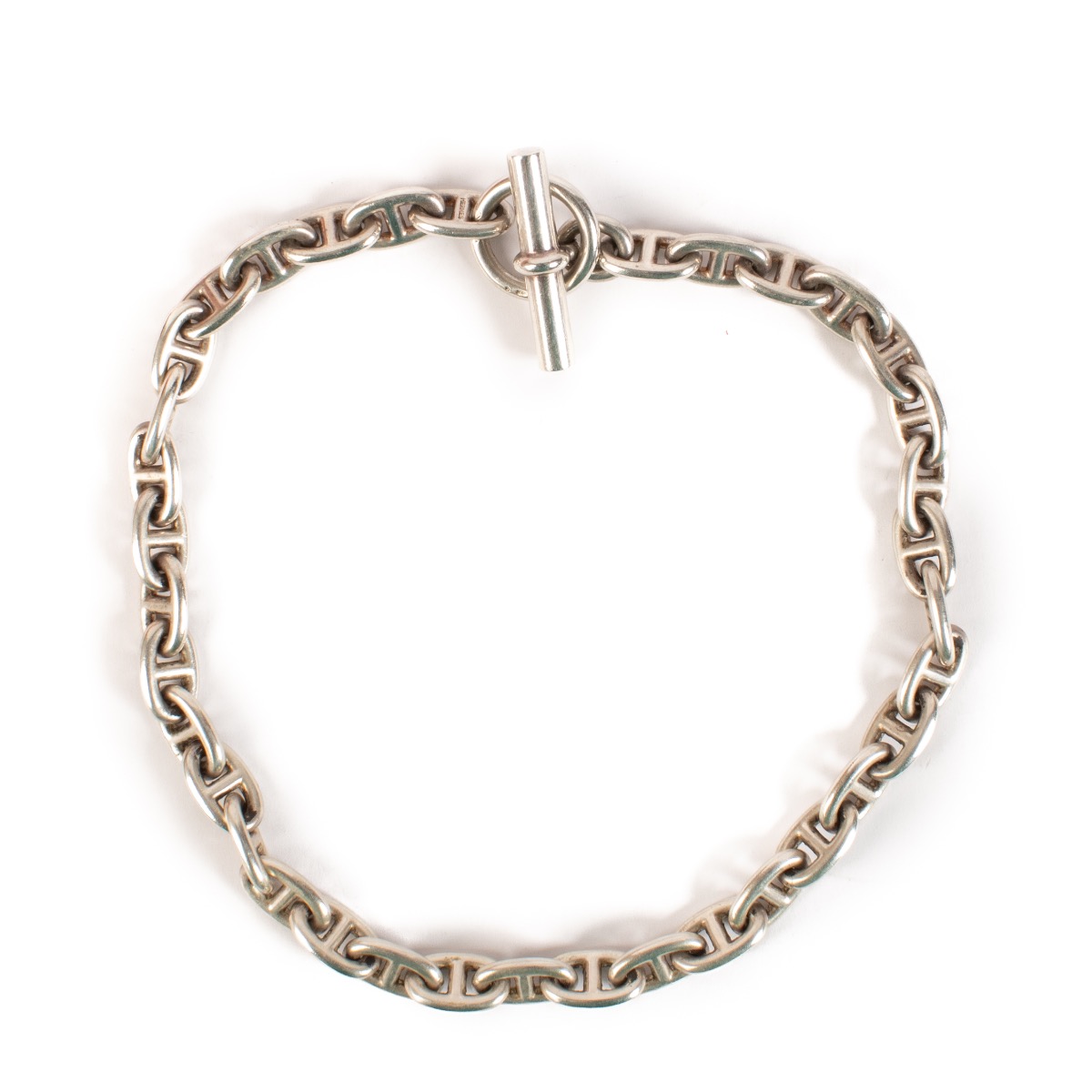 Hermès Silver Chaine d'Ancre Medium Necklace ○ Labellov