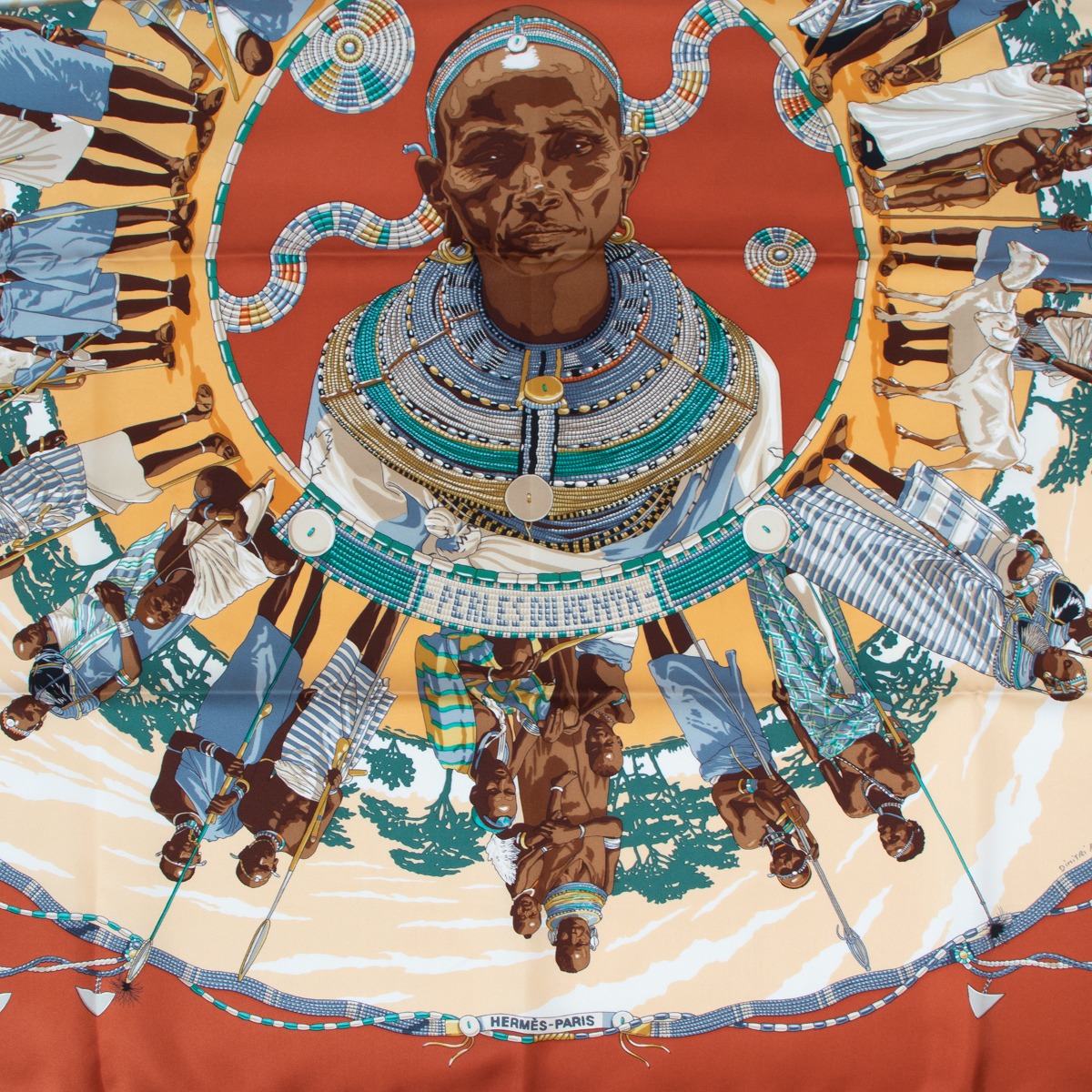 Hermès Brown Perles Du Kenya Silk Scarf ○ Labellov ○ Buy and