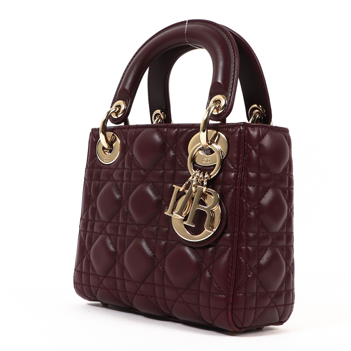 Dior Mini Lady Dior Amaranth Lambskin Cannage Bag ○ Labellov