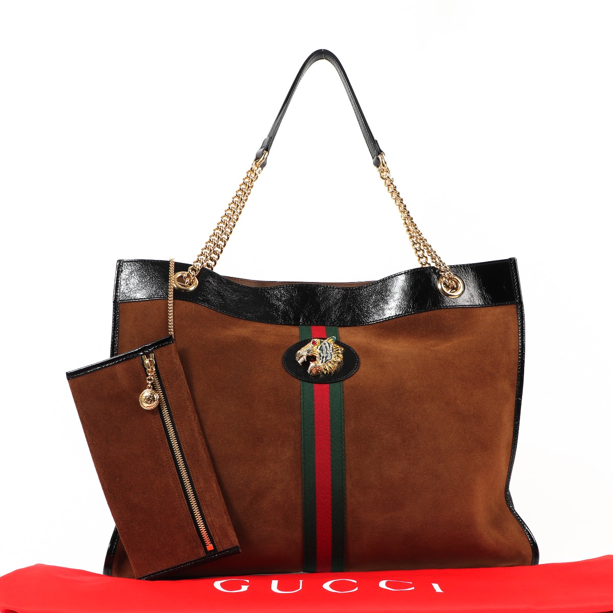 Gucci Brown Suede Maxi Rajah Tote Bag Labellov Buy and Sell