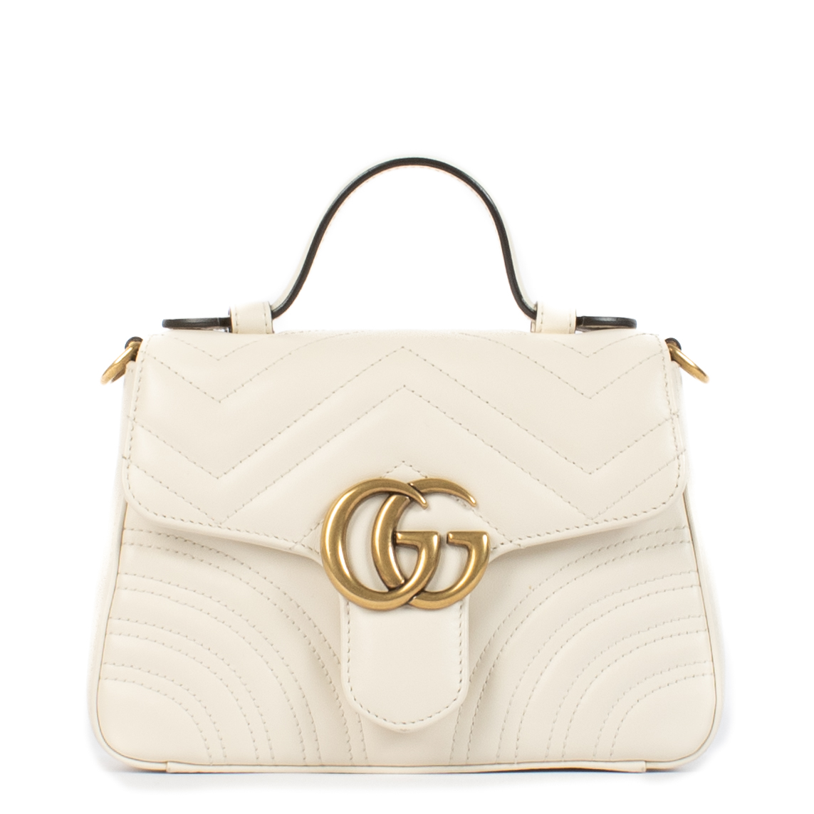 お得な情報満載 Bag Handle Top Marmont GG White Gucci ○ and Buy ○ Labellov 小物