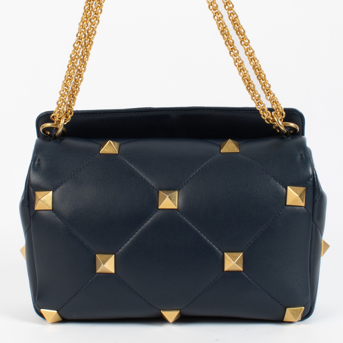Valentino Garavani Blue Large Roman Stud Bag ○ Labellov