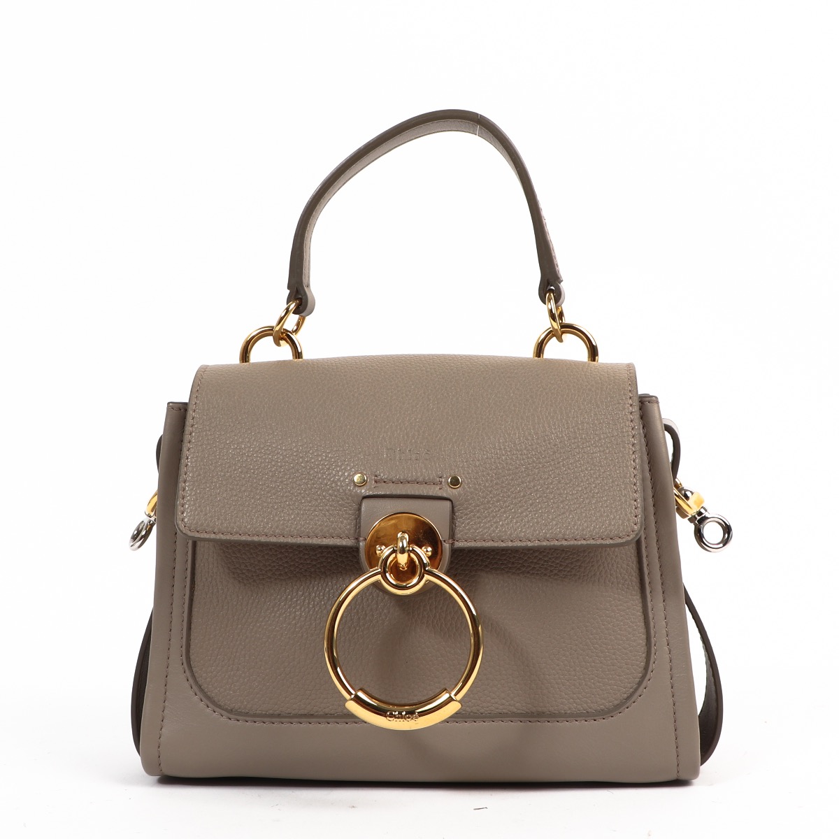 Chloé Grey Leather Tess Mini Shoulder Bag