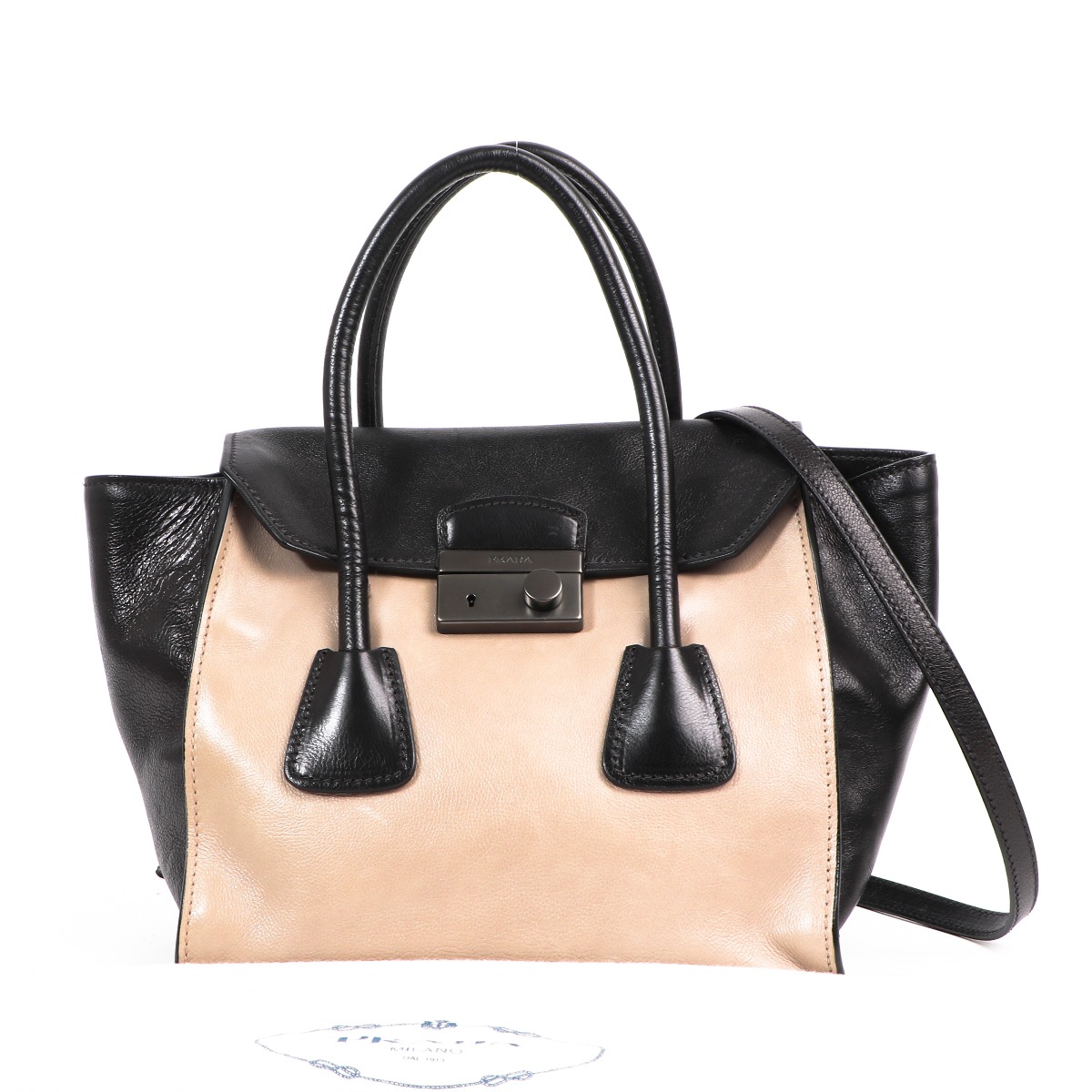 Prada glace calf tote shop