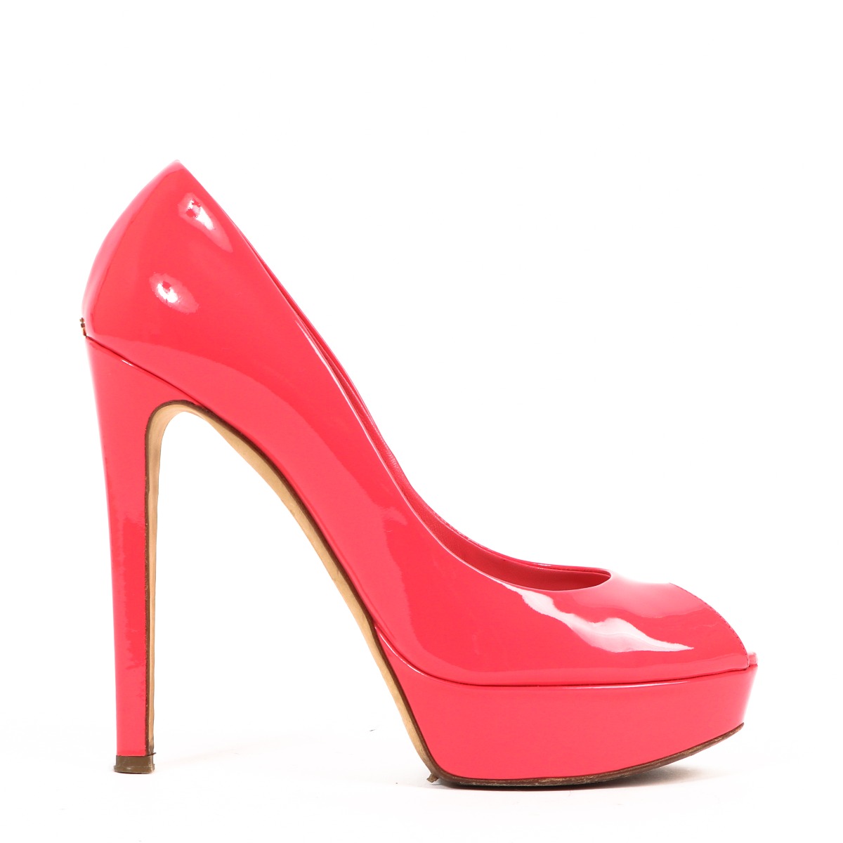 Coral peep on sale toe heels