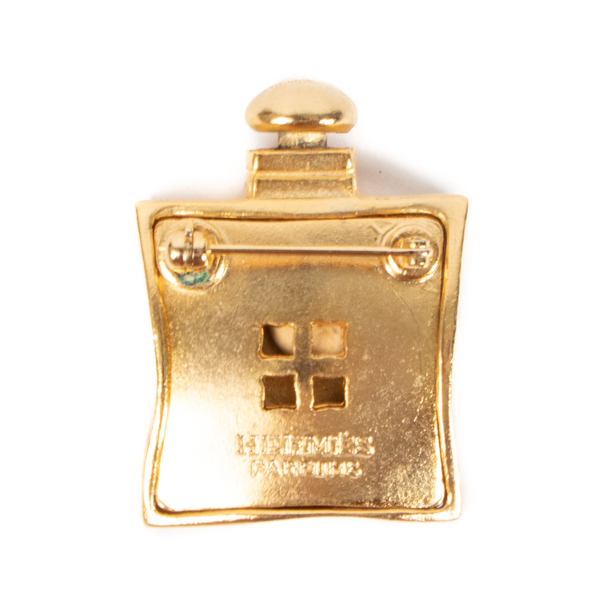 Hermès Gold 24 Faubourg Parfum Bottle Brooch ○ Labellov