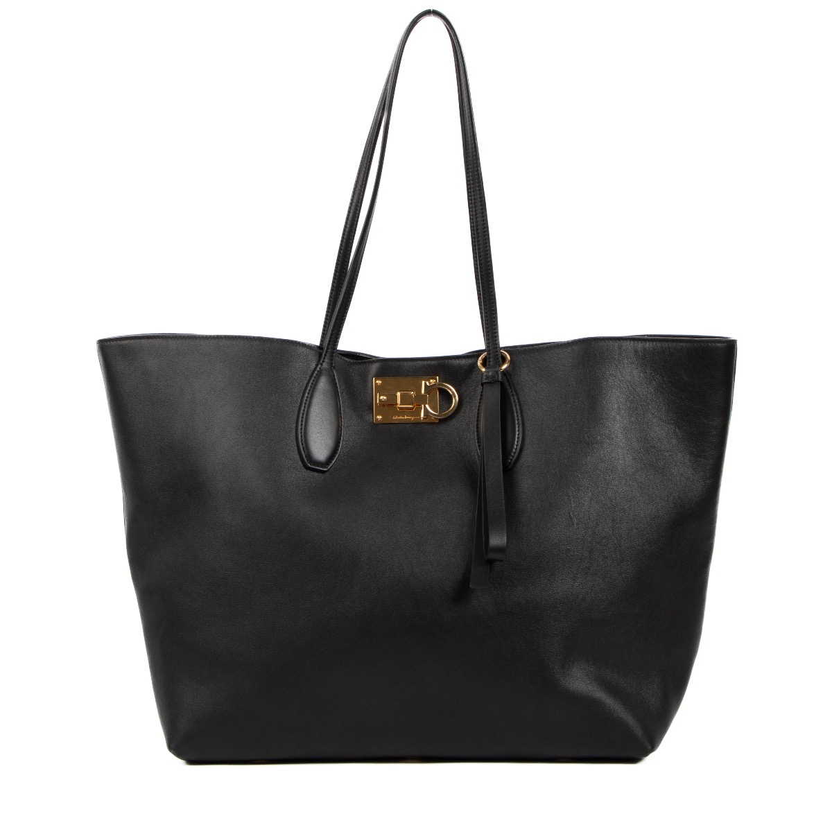 Ferragamo Black Gancini Tote Bag ○ Labellov ○ Buy and Sell