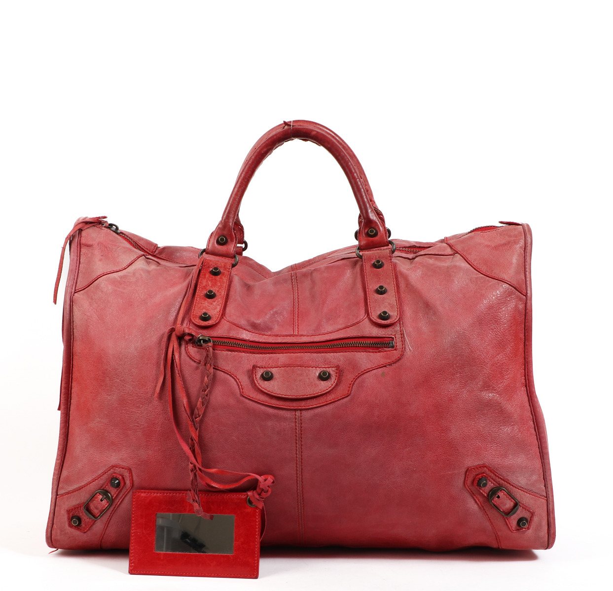 Balenciaga Rose Thulian Arena Leather Weekender Bag Labellov Buy and Sell Authentic Luxury