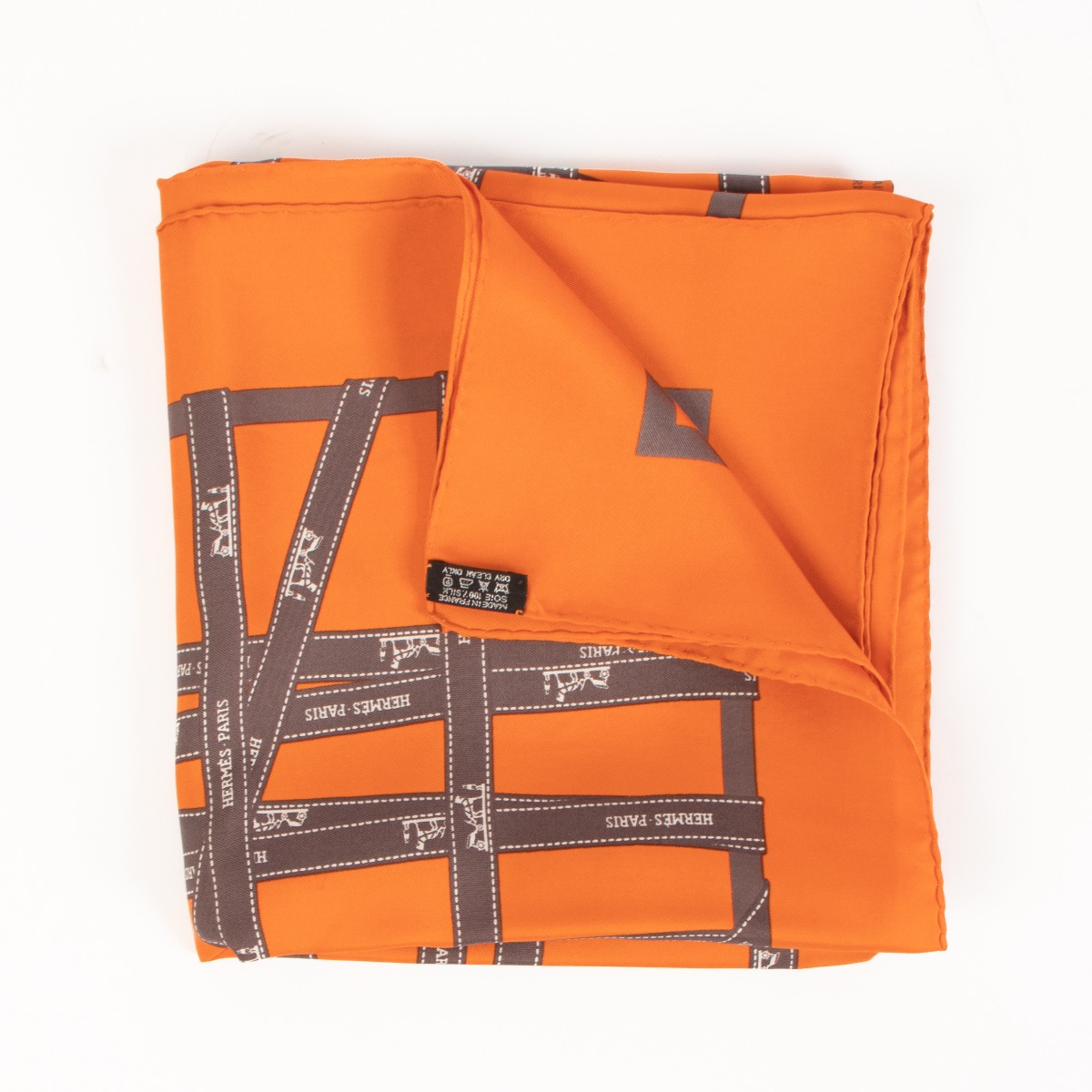 Hermès Orange Ribbon Silk Scarf 90 ○ Labellov ○ Buy and