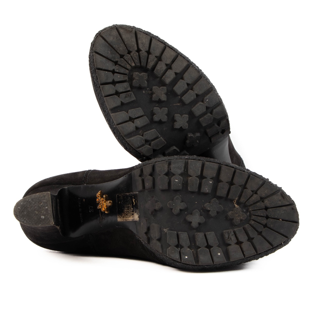 Prada black suede hotsell booties