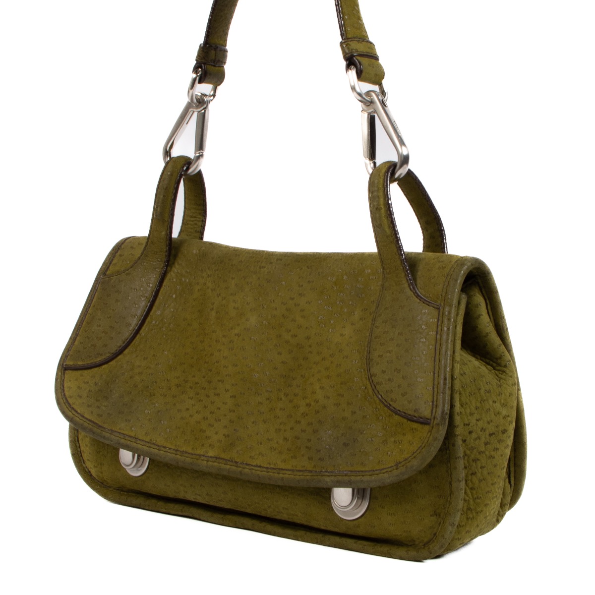 バッグ Archive PRADA suede hand bag green brown バッグ Archive PRADA suede hand bag green brown Prada