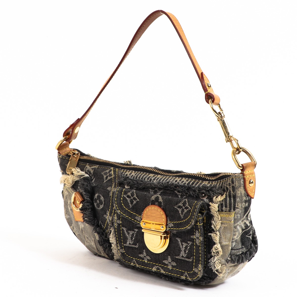 Louis Vuitton Monogram Denim Patchwork Pouchy Shoulder Bag