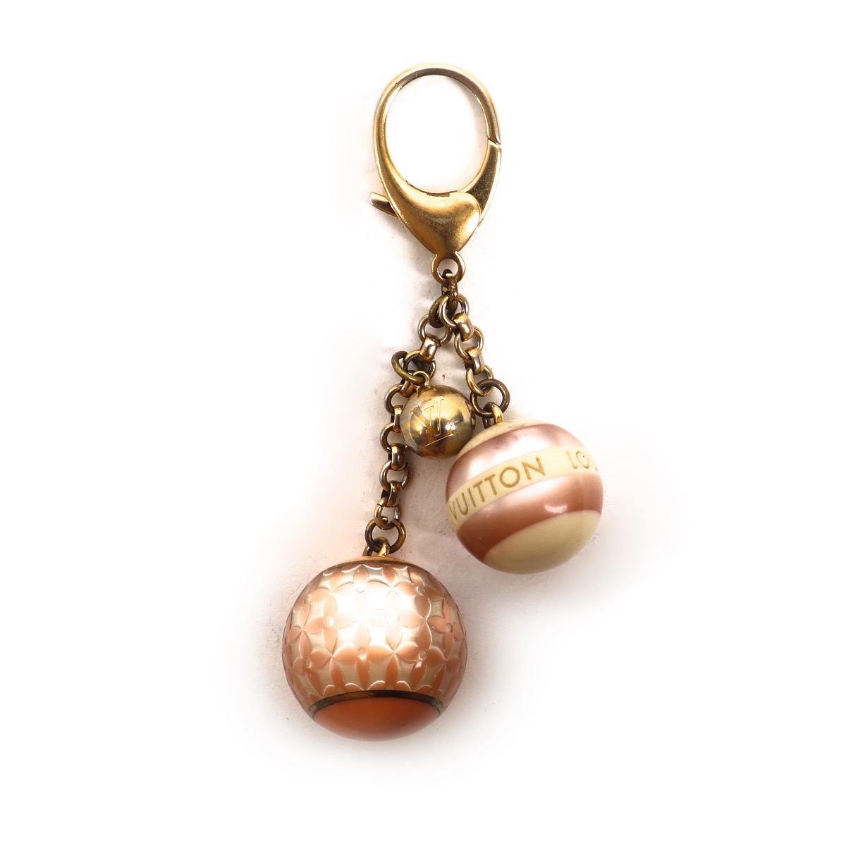 Louis Vuitton Gold Mini Lin Croisette Monogram Key Chain