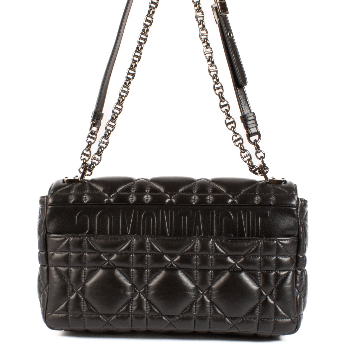 【ヴィンテージ】Rank:S☆Dior Black Caro Large Cannage バック Christian Dior Black Supple Cannage Calfskin Caro Large Bag