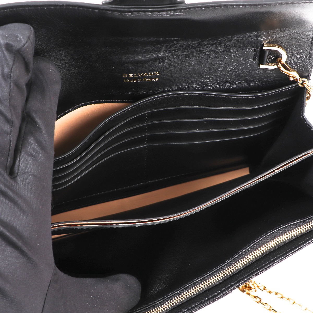 DELVAUX デルヴォー Brillant Long Wallet Chain 長財布 2way DELVAUX☆Brillant ロングウォレットチェーン付RodeoCalfパリ発