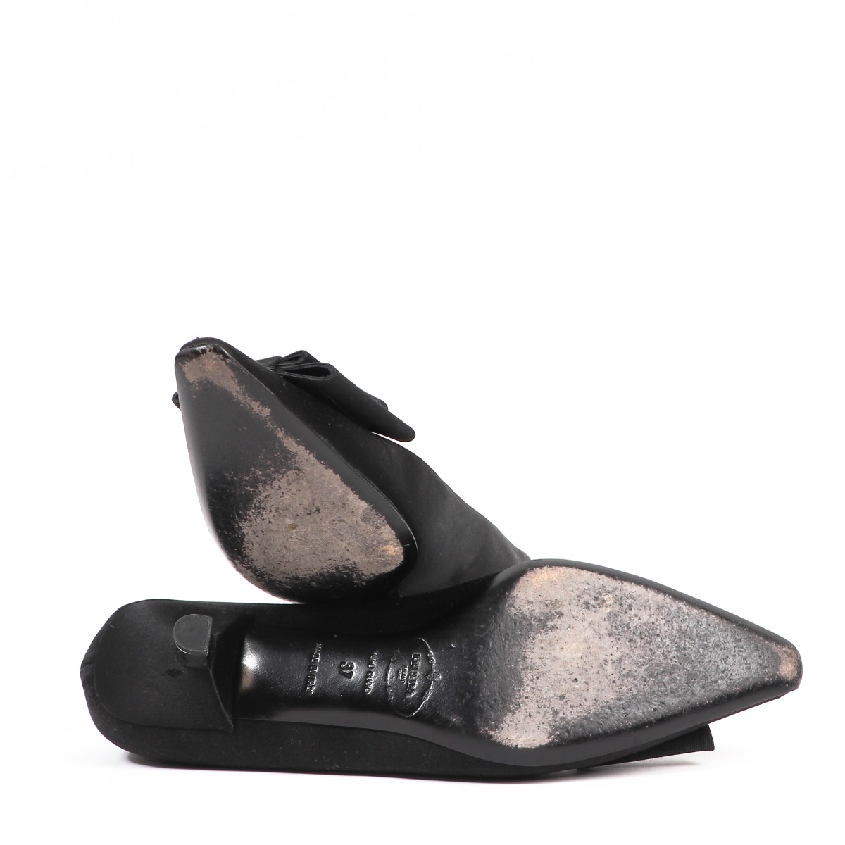 靴 PRADA Leather Low Heels 37 Authentic New Prada Bow Black Patent Leather Pumps Size 37