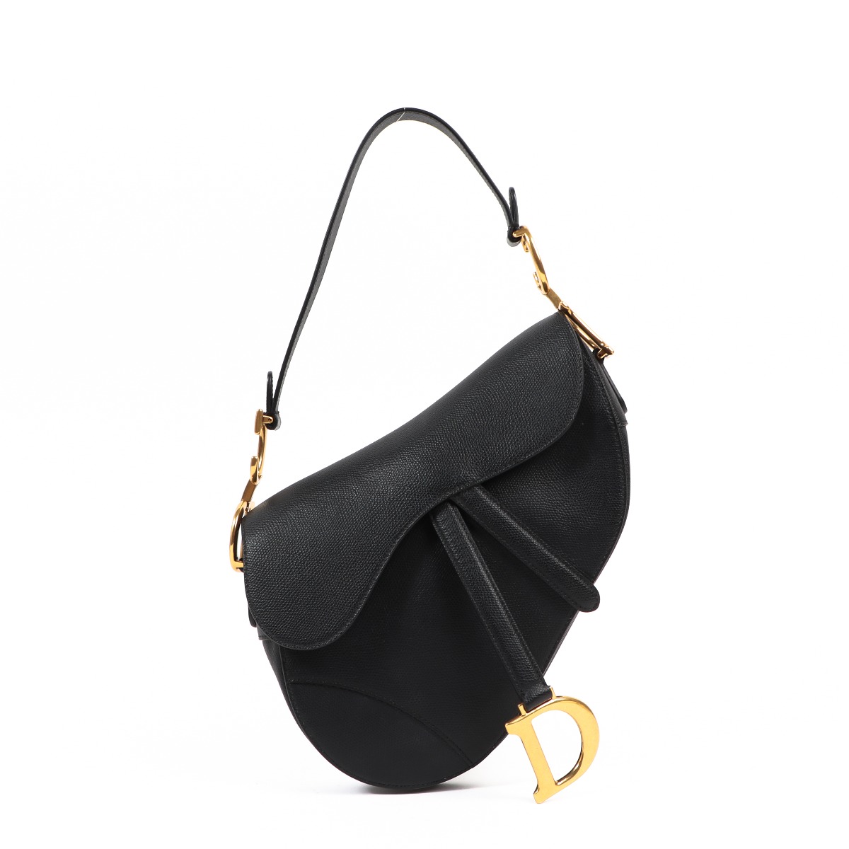 Christian Dior Saddle Bag Black Grained Calfskin Labellov Buy and