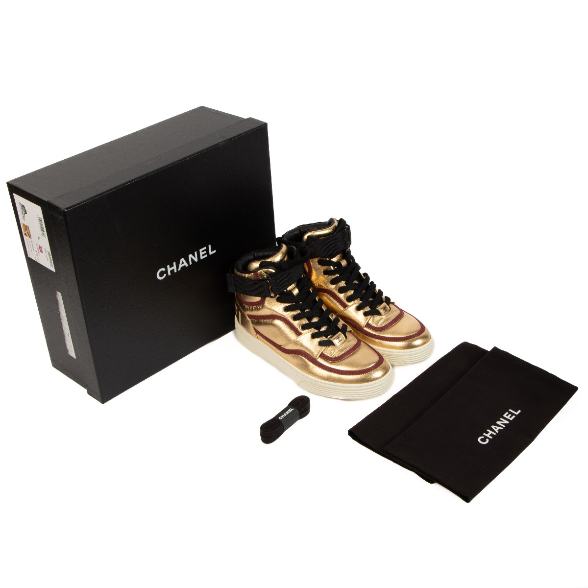 Chanel Gold High-Top Sneakers - size 38 ○ Labellov ○ Buy and Sell Authentic  Luxury