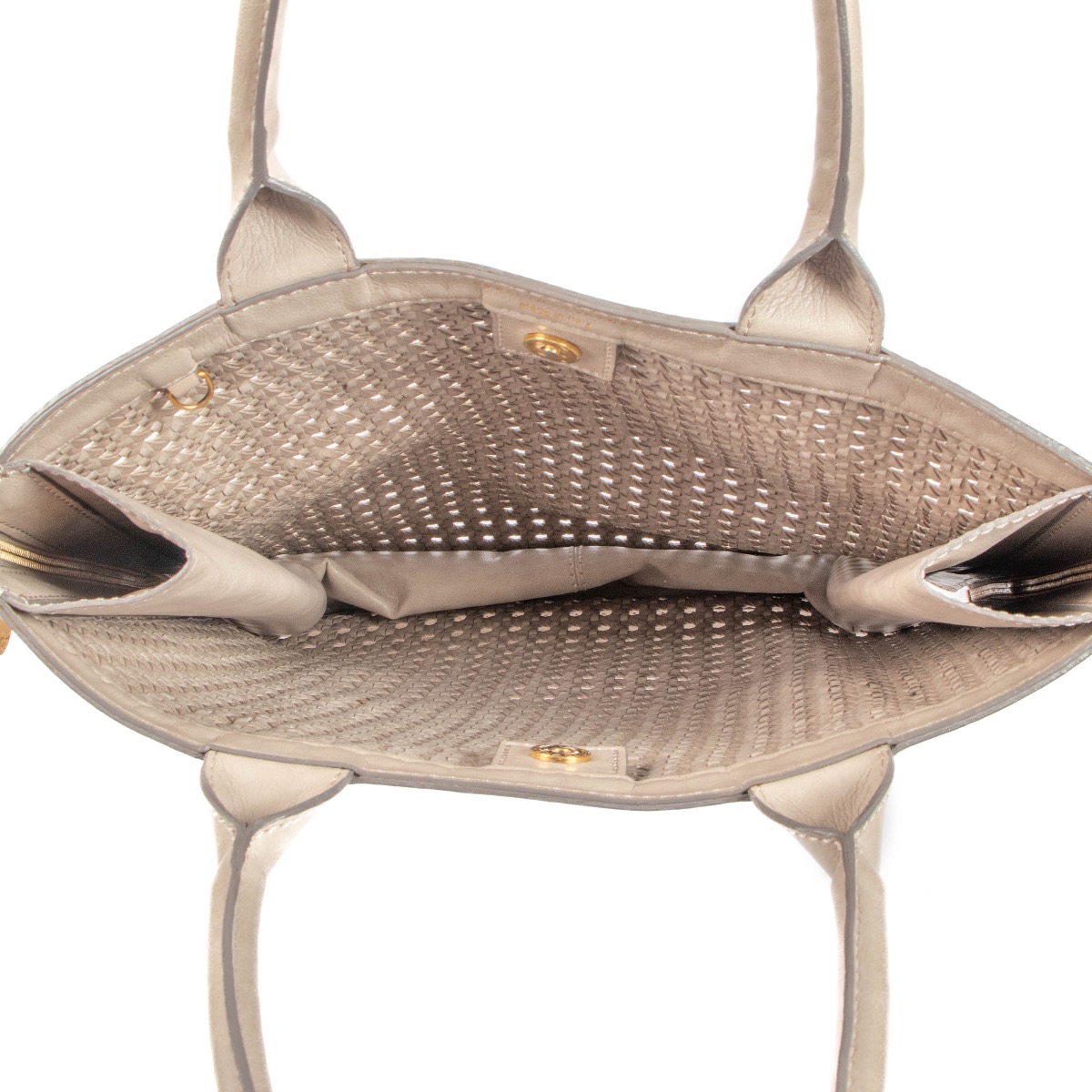 Stella McCartney Grey Woven Faux Leather Tote Bag