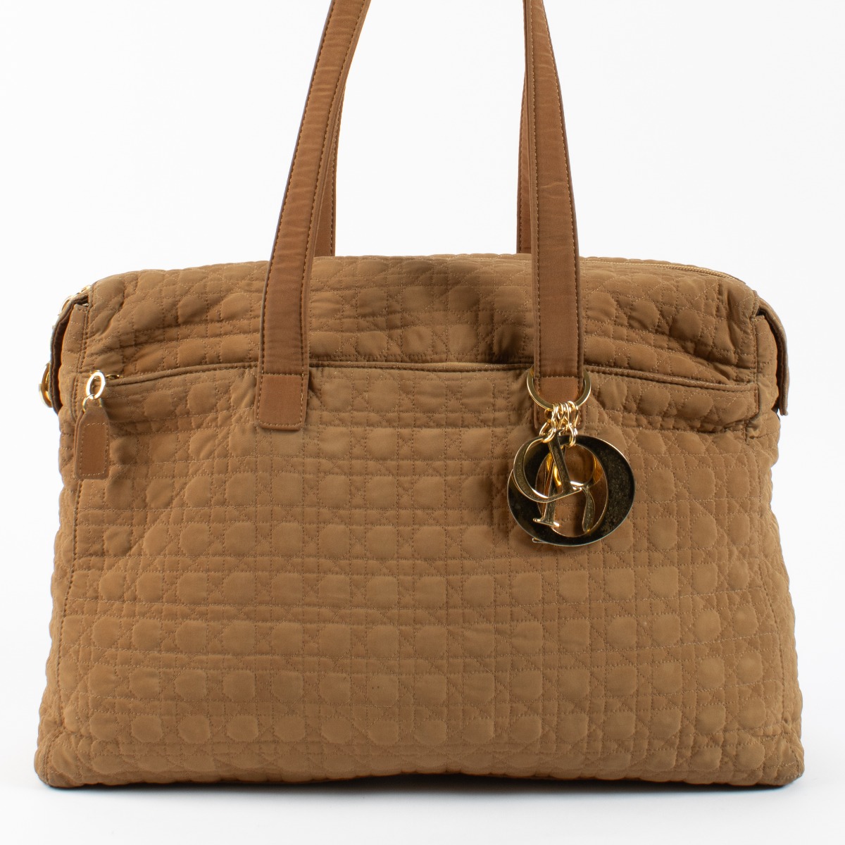 Christian Dior Camel Nylon Cannage Tote Bag ○ Labellov ○ Buy and