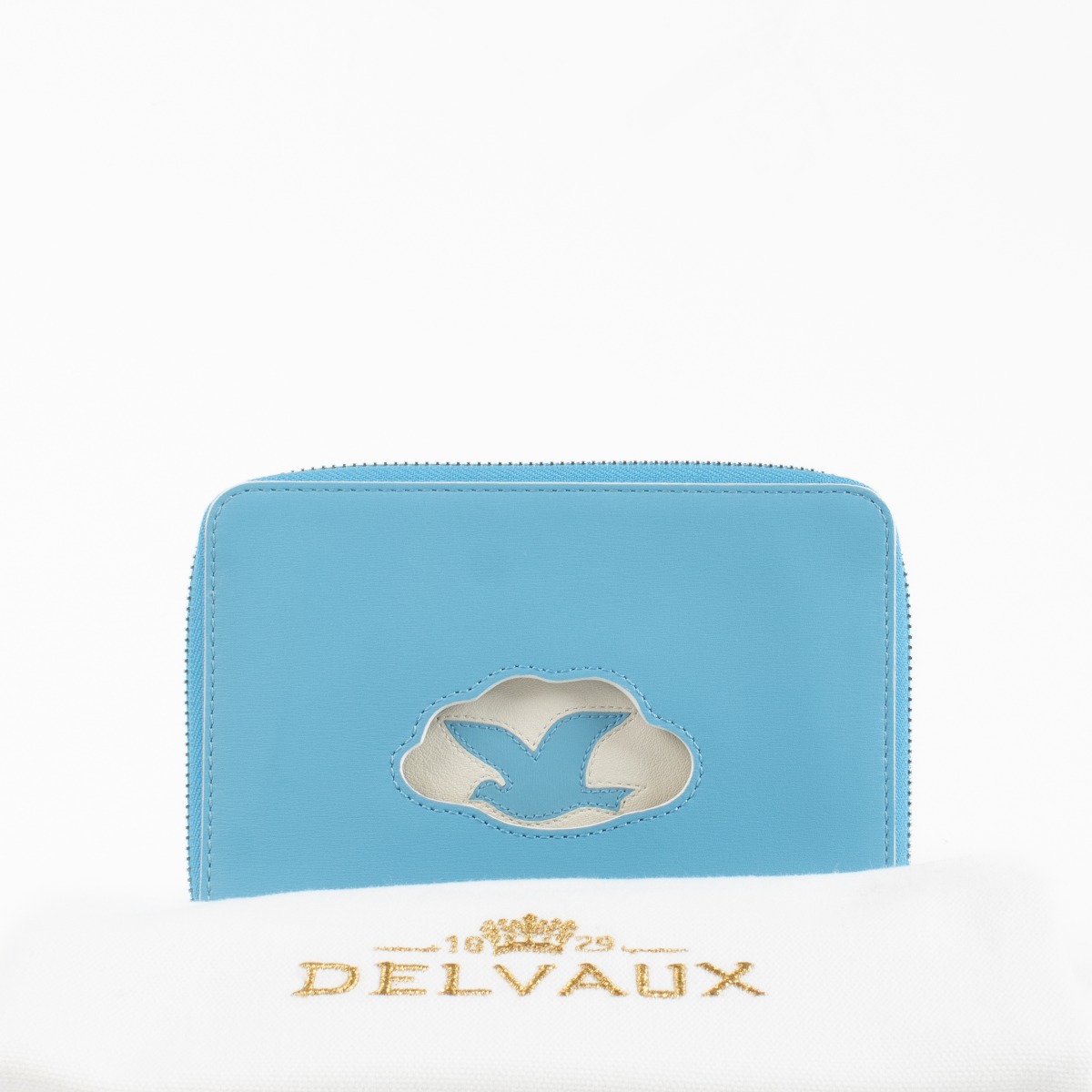Delvaux Blue The Sensitive Chord Trompe l'Oeil Wallet ○ Labellov