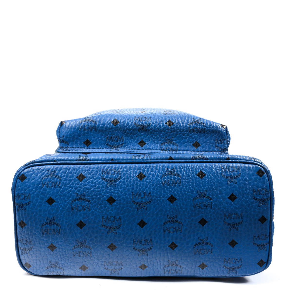 M Sea M MCM Logo Leather Backpack Daypack Blue P14339 – NUIR VINTAGE