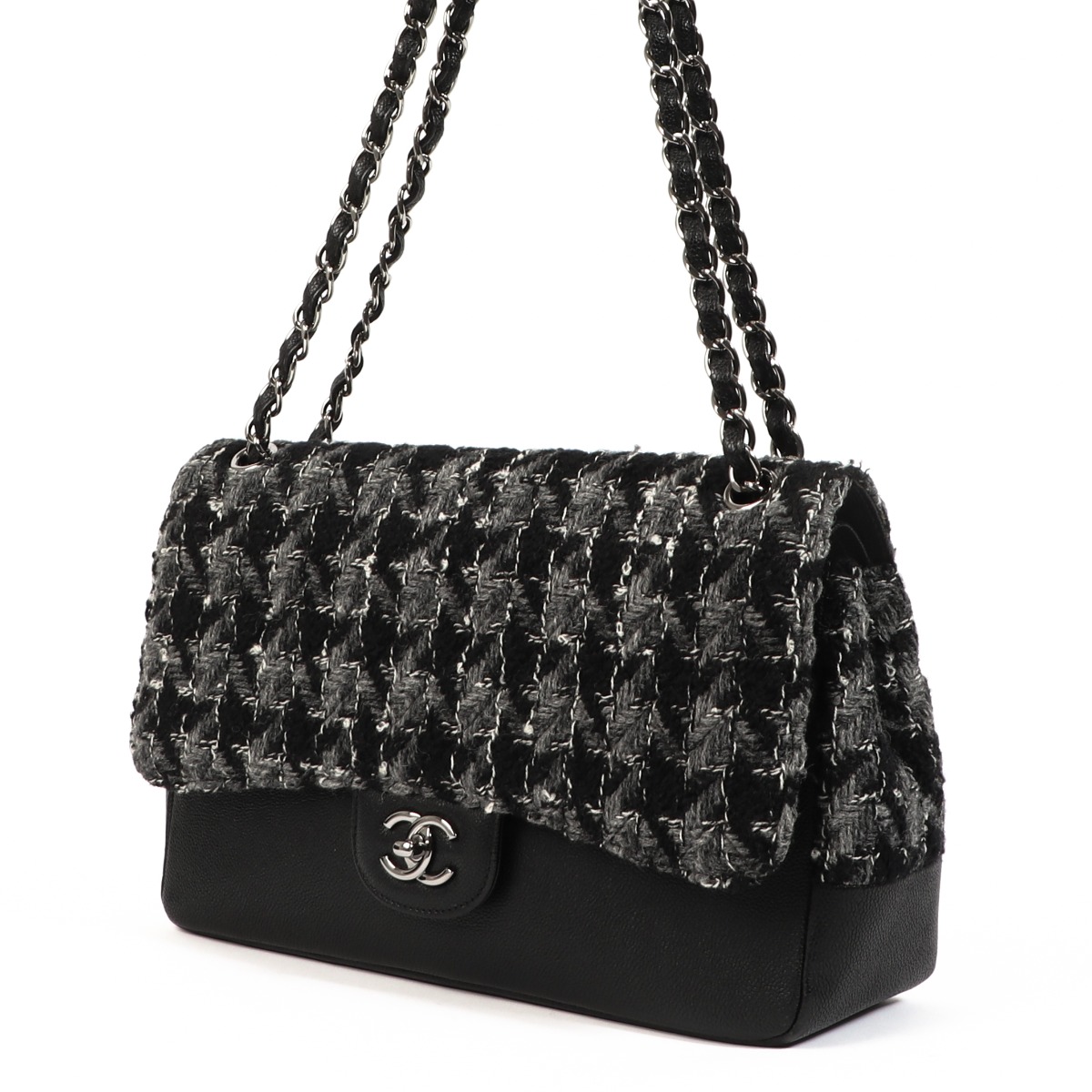 Chanel houndstooth flap best sale bag