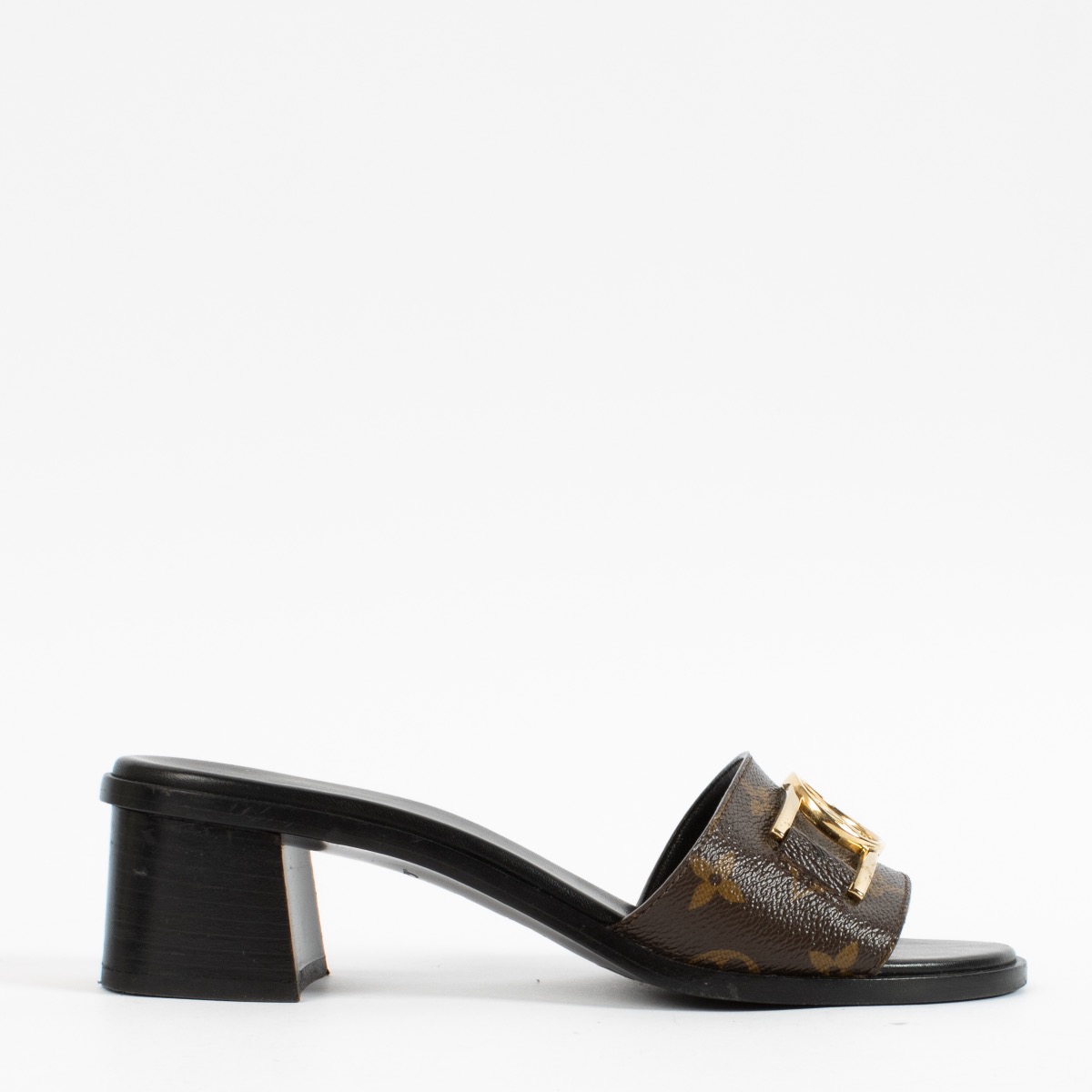 LOUIS VUITTON ブラック ミュール Louis Vuitton Monogram Lock It Mule Sandals - Size 39