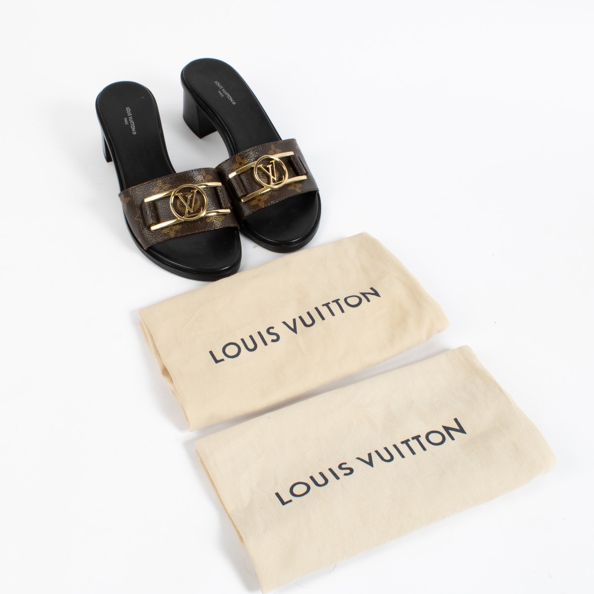 LOUIS VUITTON モノグラムミュール 39 Louis Vuitton Monogram Lock It Mule Sandals - Size 39