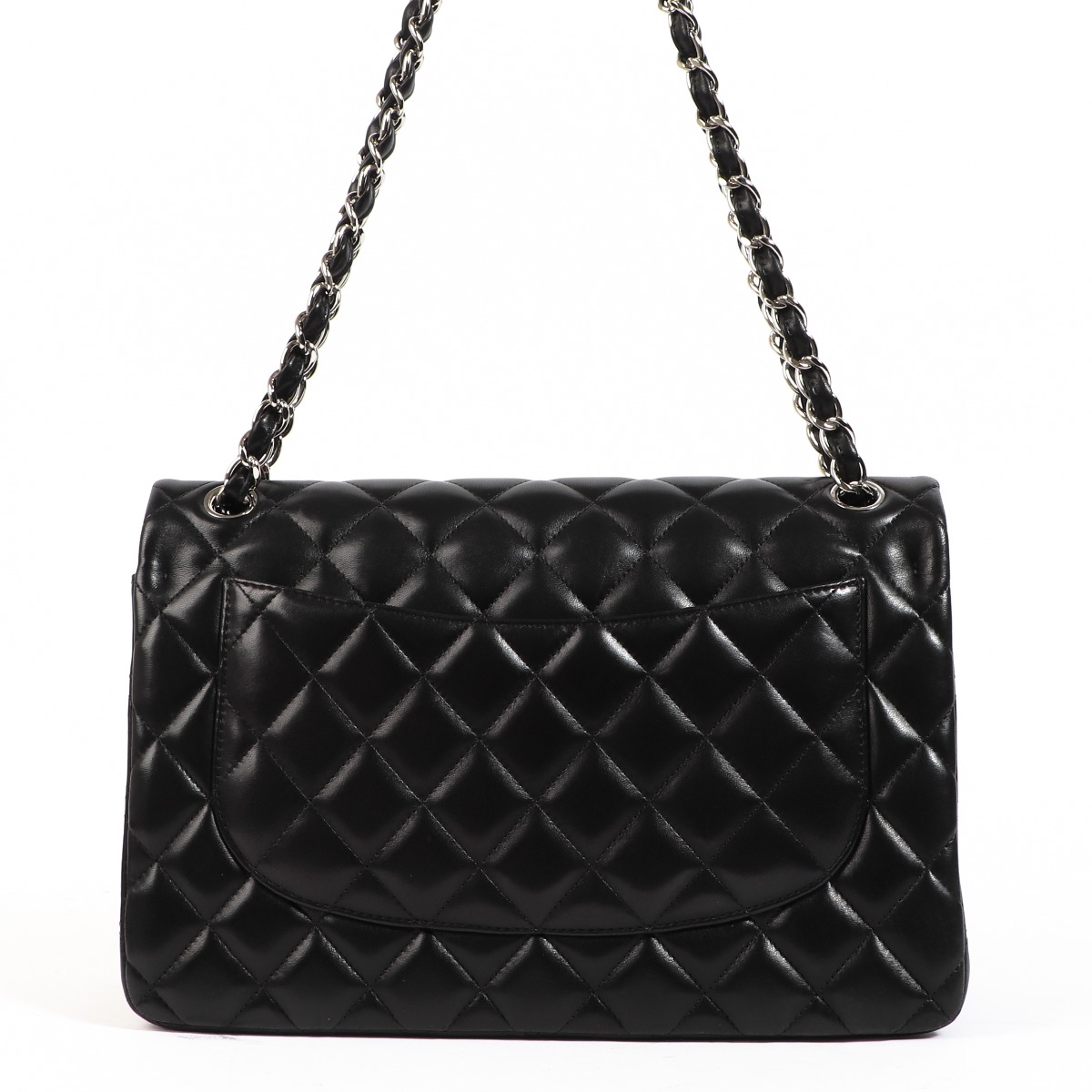 CHANEL Black Lambskin Leather Strap Shoulder Bag - Chelsea Vintage Couture