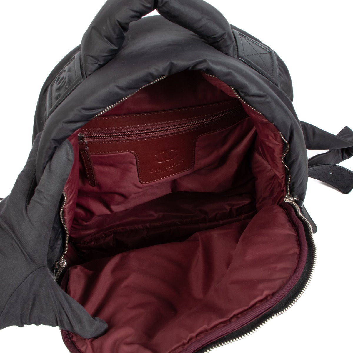 Cocoon cloth backpack Chanel Burgundy in Cloth - 23855885