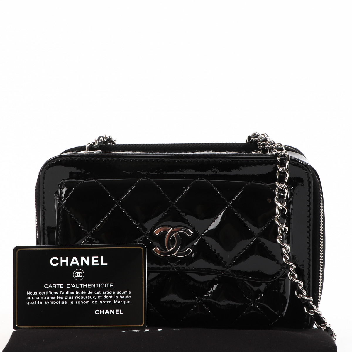 Chanel Minaudière Tote Bag Clutch Mini Vanity Black Calfskin Leather S –  House of Carver