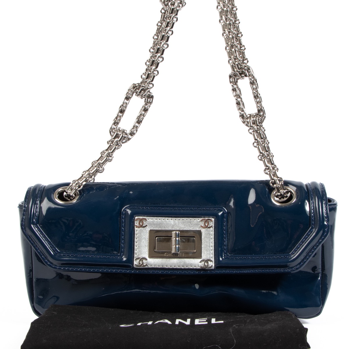 【ヴィンテージ】Rank:S☆Chanel Blue Mademoiselle Flap S Bag Chanel Mademoiselle Vintage Flap Crossbody Bag Navy Blue
