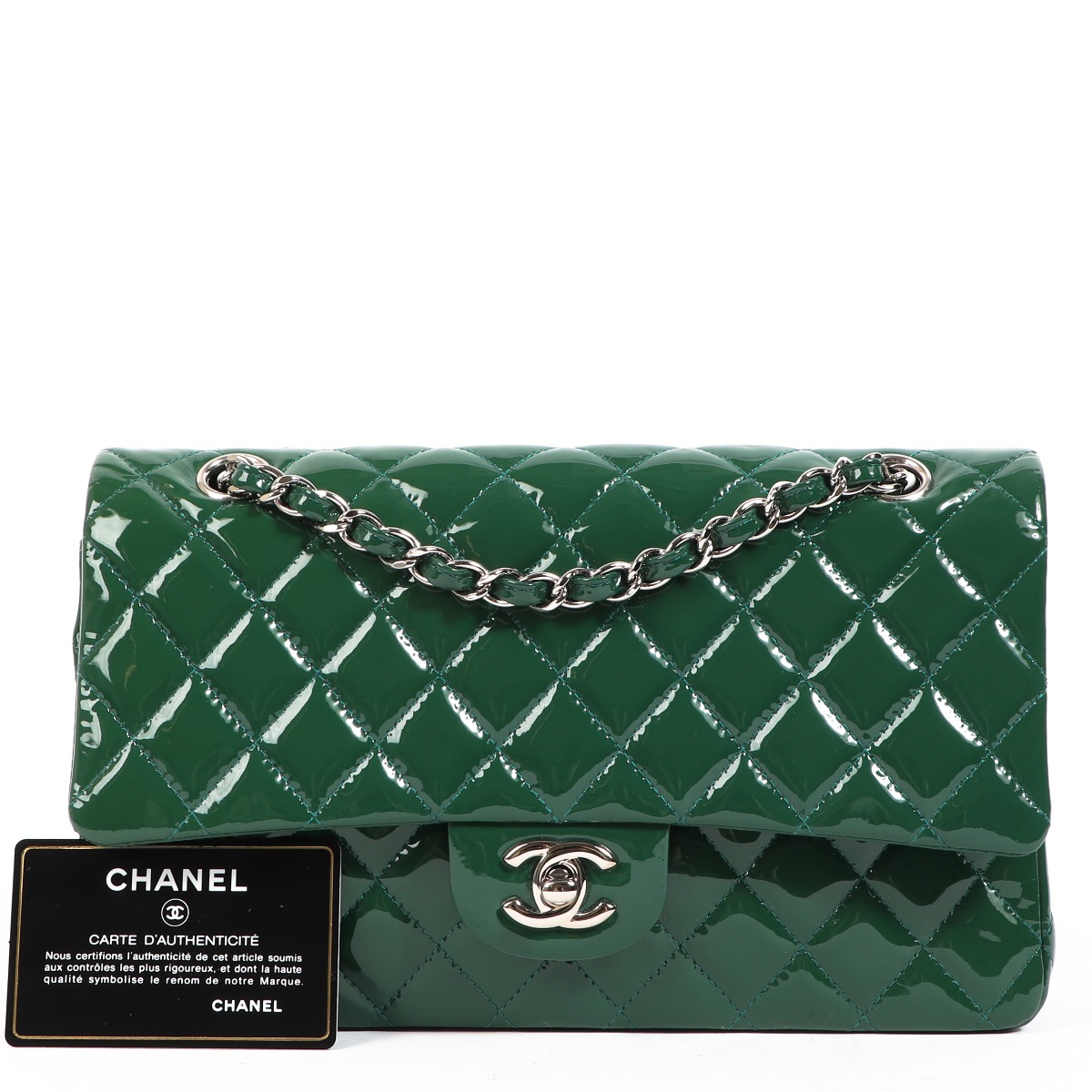 Chanel flap bag green online