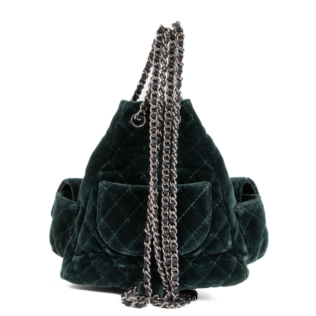Chanel Green Velvet Mini Backpack Labellov Buy and Sell
