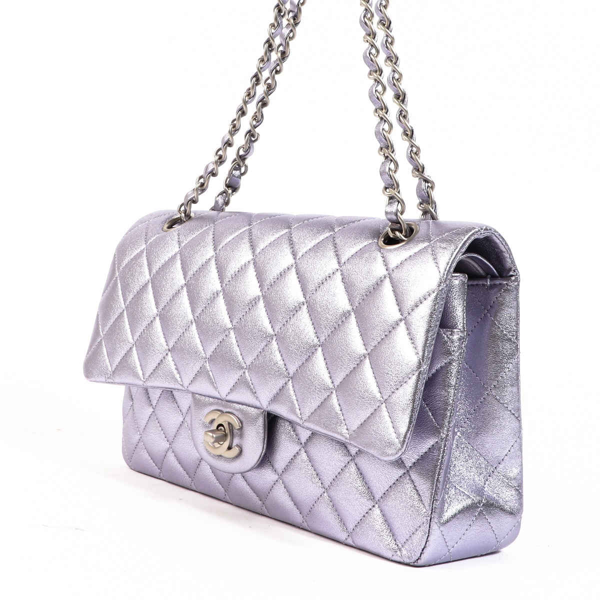 Chanel Metallic Purple Classic Flap Bag ○ Labellov ○ Buy Chanel Metallic Purple Classic Flap Bag ○ Labellov ○ Buy