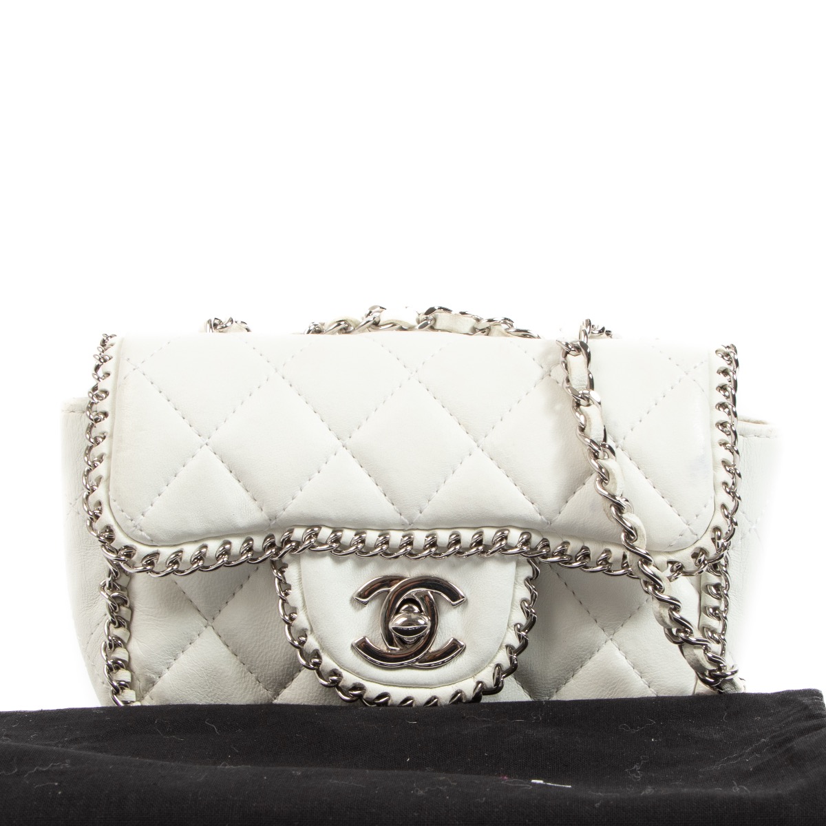 Chanel Silver White Tweed Mini Flap Bag ○ Labellov ○ Buy and Sell Authentic  Luxury