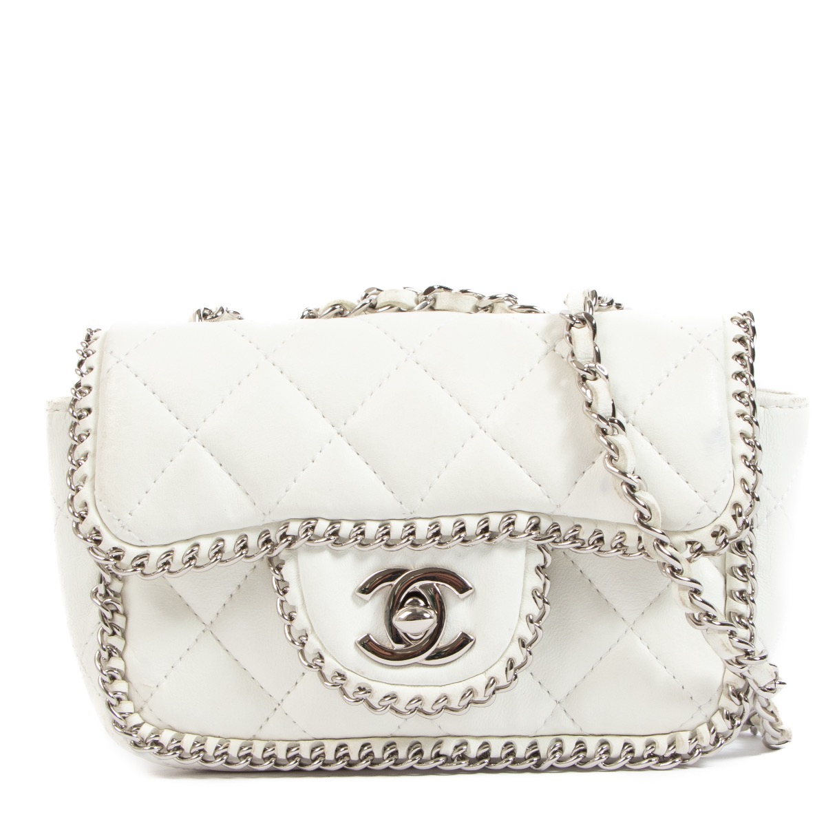 Chanel White Classic Jacket Bag Charm/Key Chain - Ann's Fabulous Closeouts