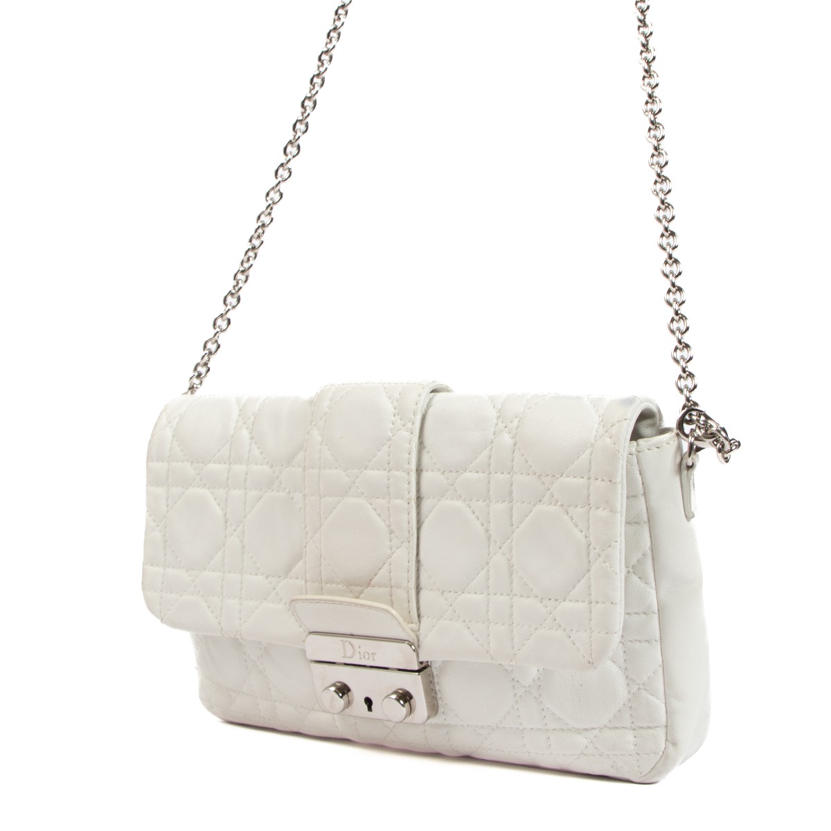 【ヴィンテージ】Rank:B☆Dior WHITE ラージ サドルバッグ ヴィンテージ】Rank:B☆Dior WHITE ラージ サドルバッグ (Dior