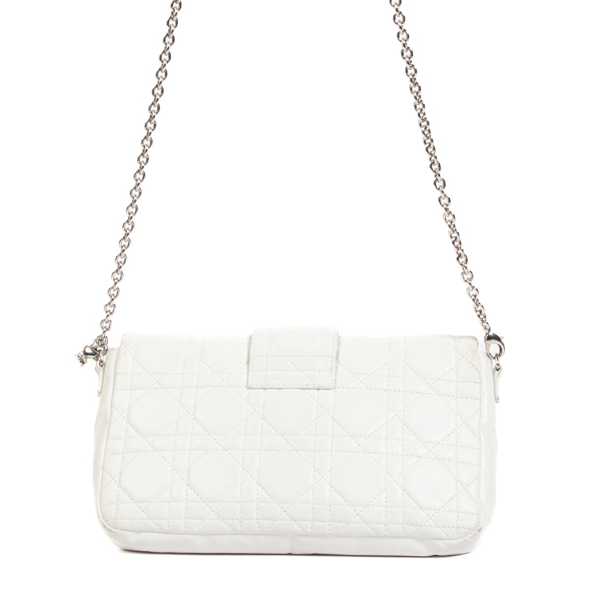 Christian Dior White Lambskin New Lock Pouch ○ Labellov