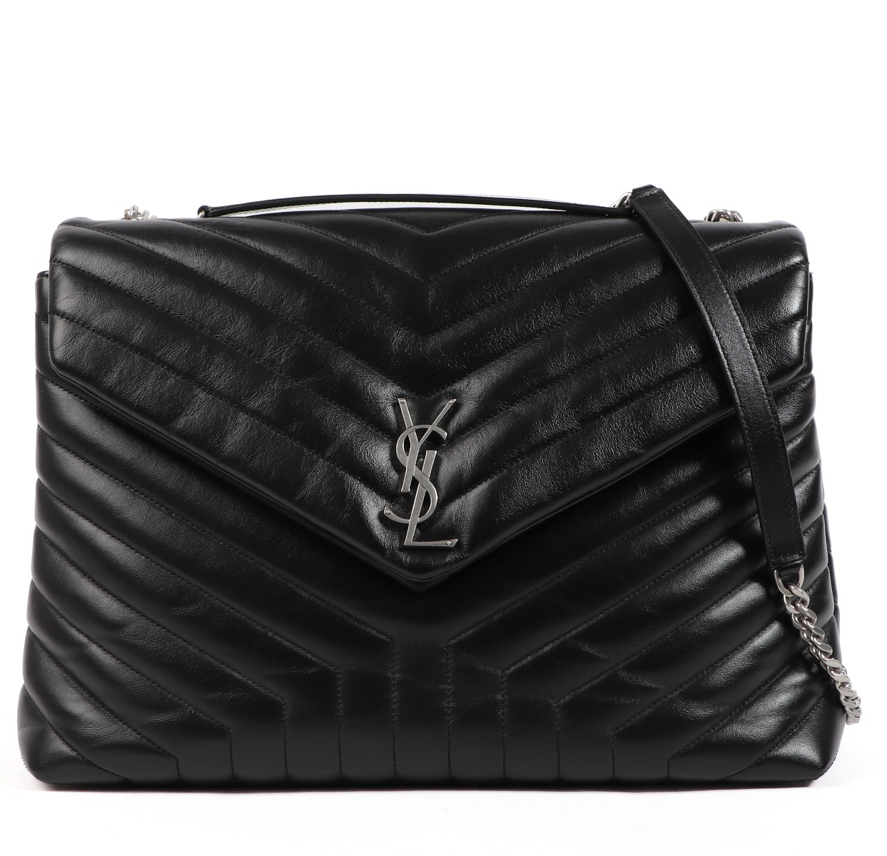 Saint Laurent Black Loulou Large Chain Bag ○ Labellov
