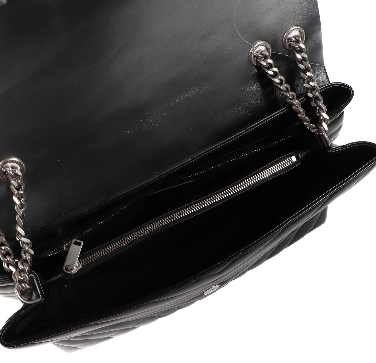 ショルダーバッグ・ポシェット SAINT LAURENT LOULOU LARGE BAG BLACK IN LEATHER SAINT LAURENT Loulou Large Leather Shoulder Bag in Black