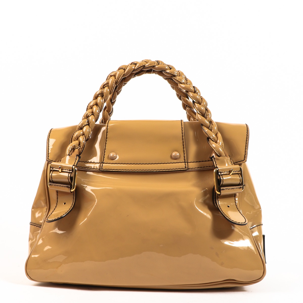 Valentino Garavani Histoire Beige Patent Leather Bag Labellov