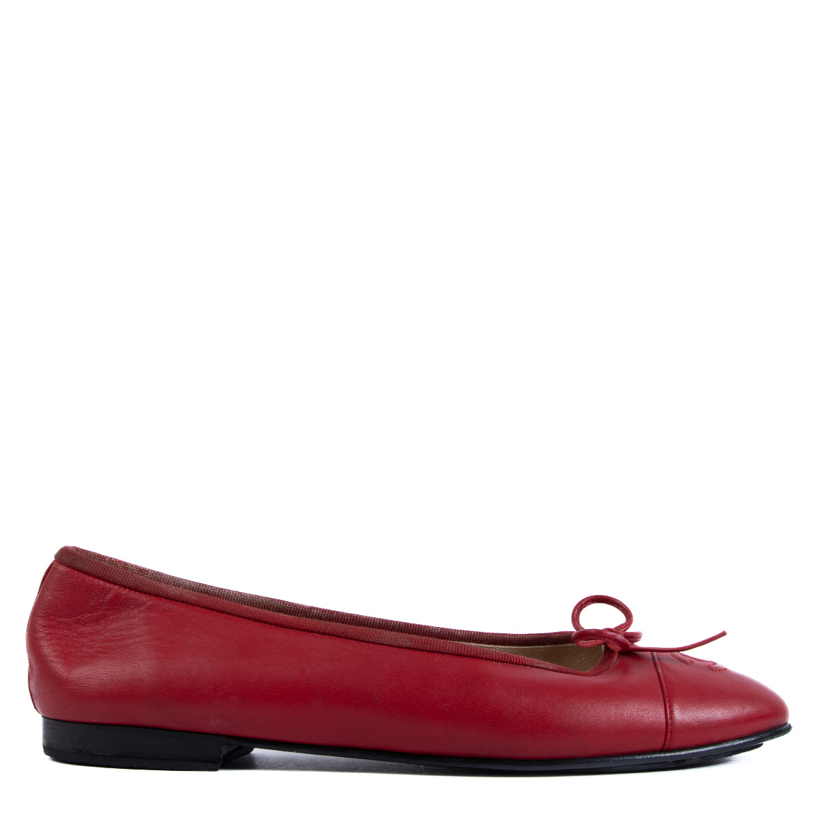 Chanel red discount ballet flats