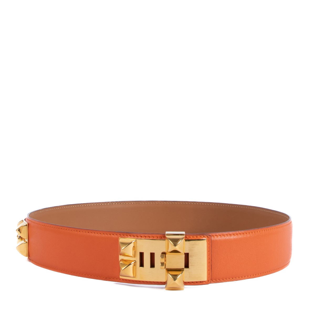 Hermès Orange Box Collier De Chien 40 Belt - size 75